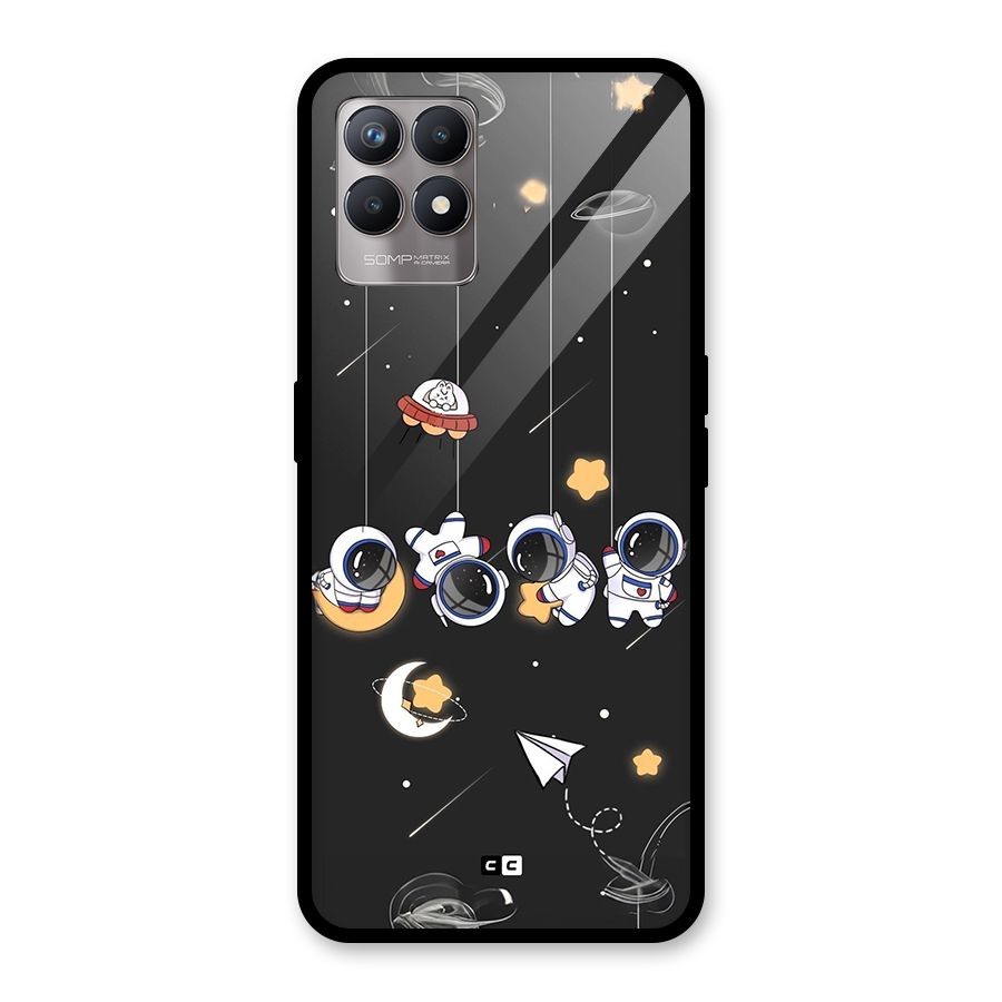 Hanging Astronauts Glass Back Case for Realme Narzo 50