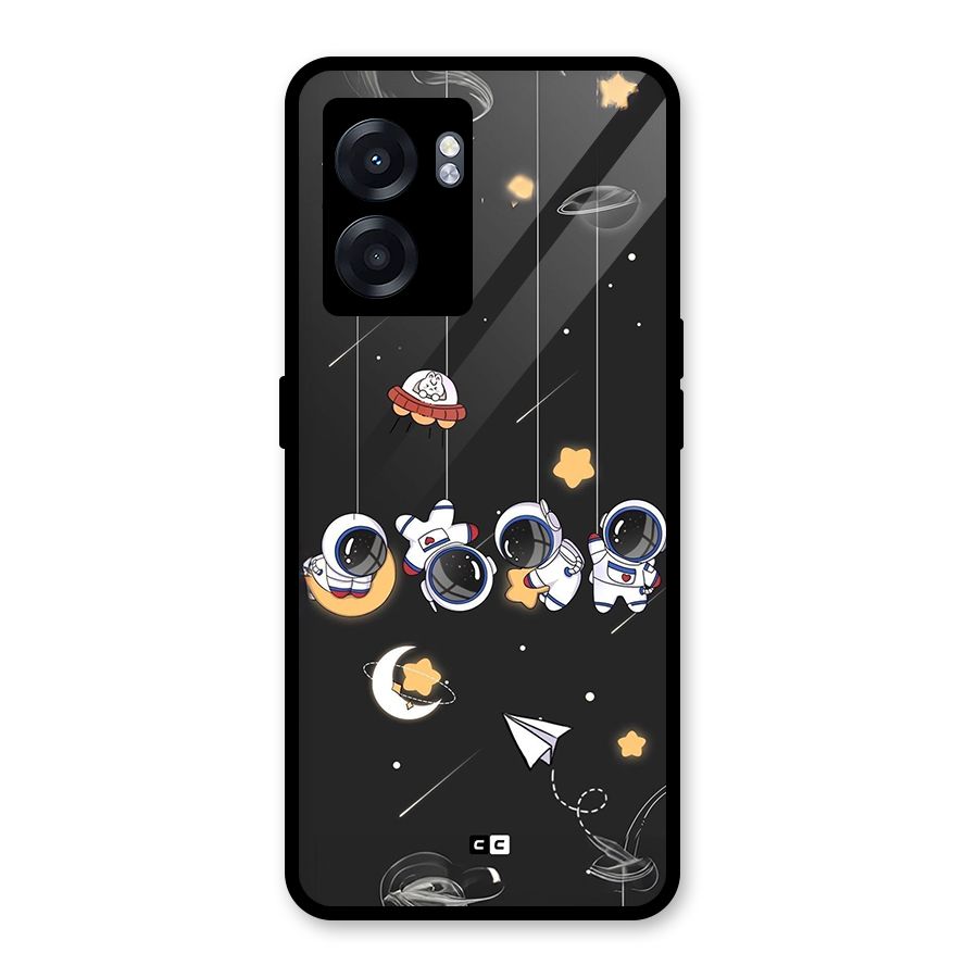 Hanging Astronauts Glass Back Case for Realme Narzo 50 5G