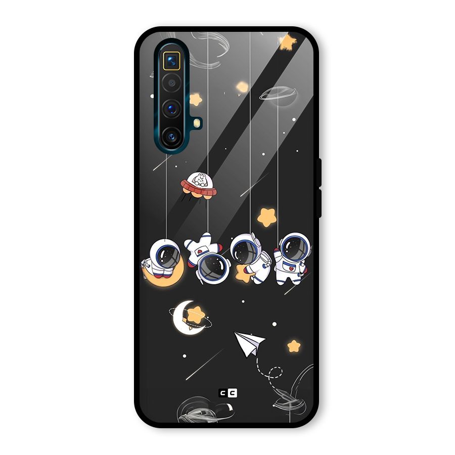 Hanging Astronauts Glass Back Case for Realme X3