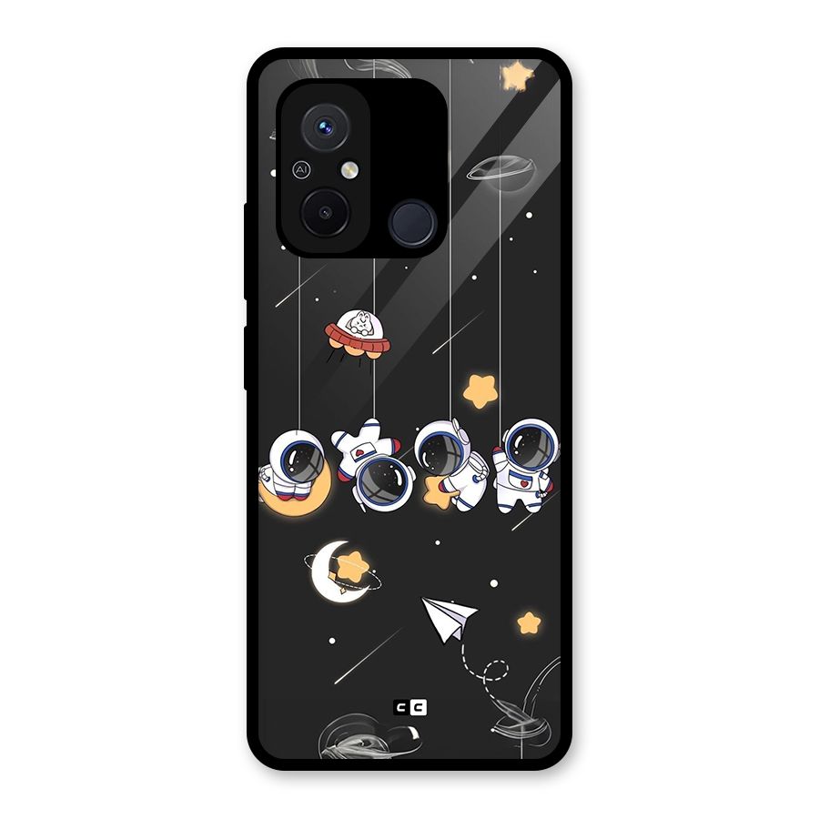 Hanging Astronauts Glass Back Case for Redmi 12C