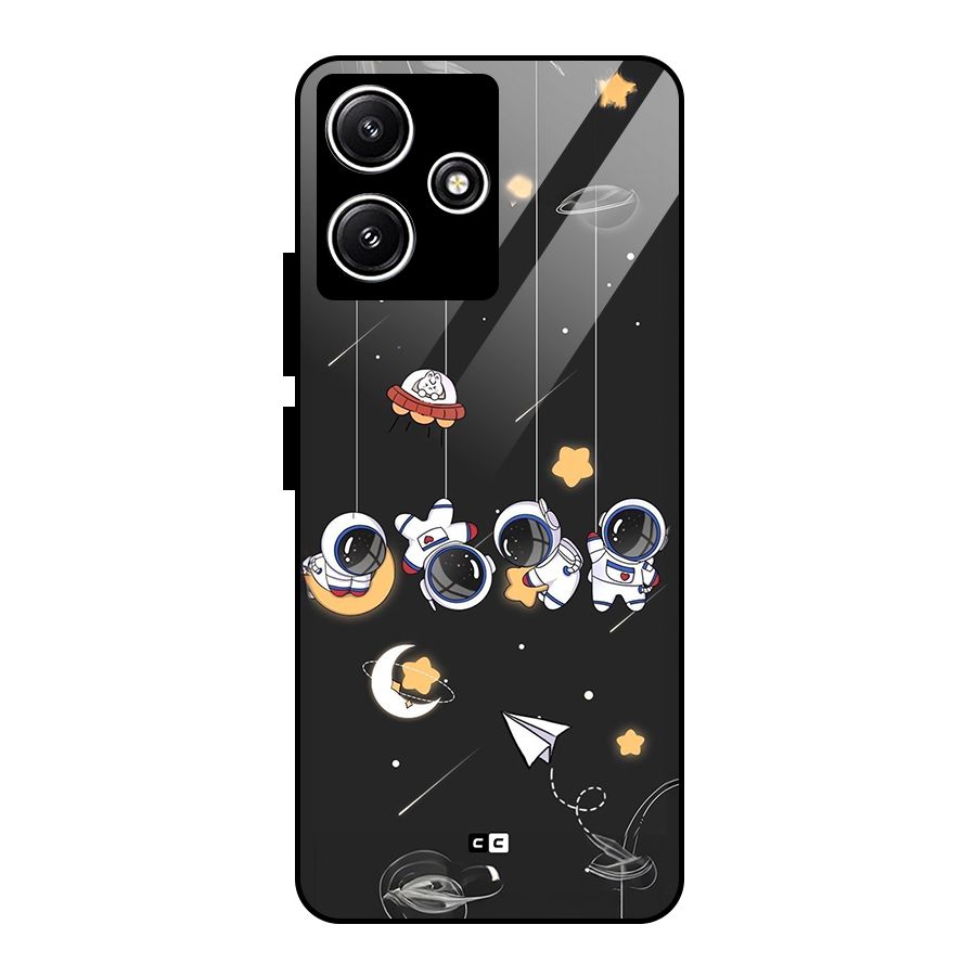 Hanging Astronauts Glass Back Case for Redmi 12 5G