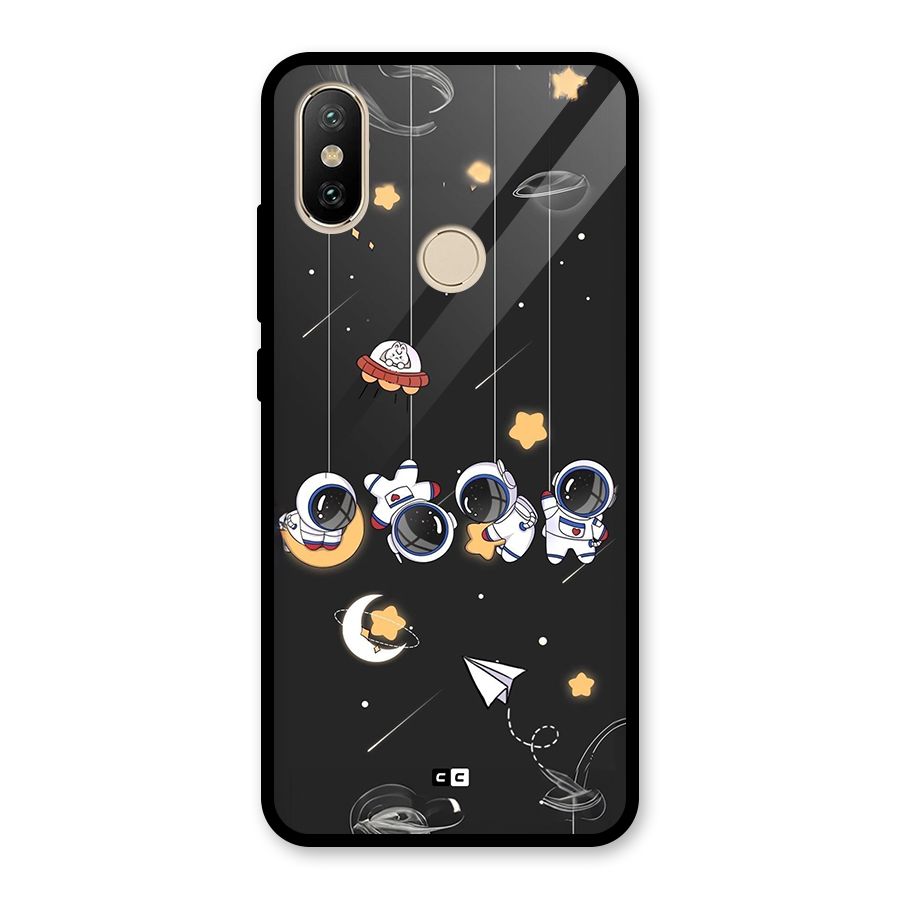 Hanging Astronauts Glass Back Case for Redmi A1
