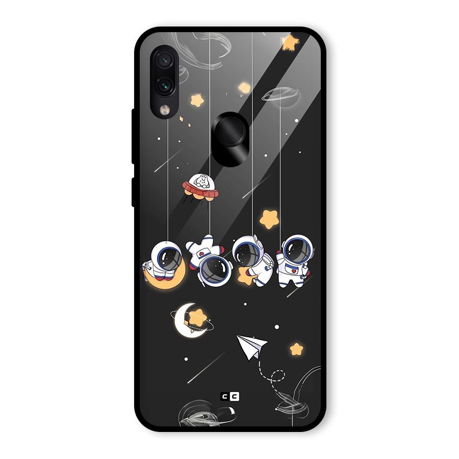 Hanging Astronauts Glass Back Case for Redmi Note 7 Pro