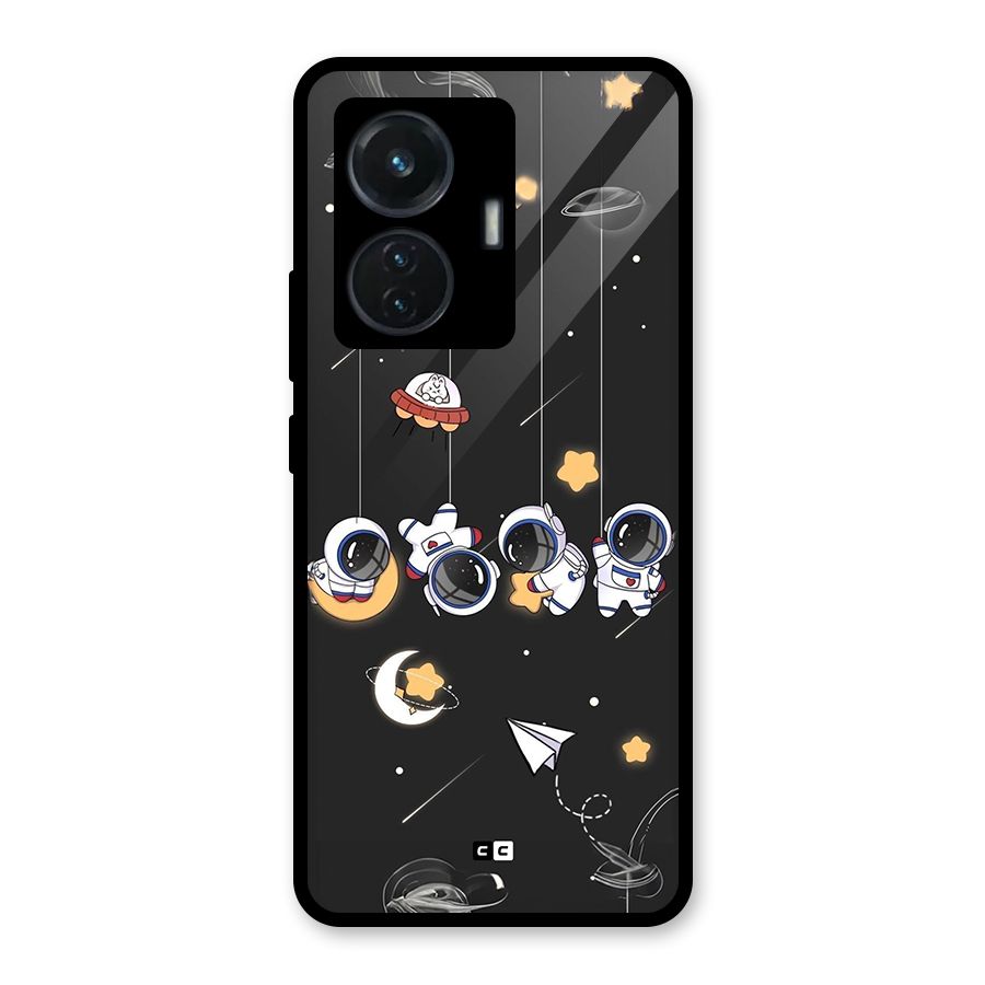 Hanging Astronauts Glass Back Case for Vivo T1 44W