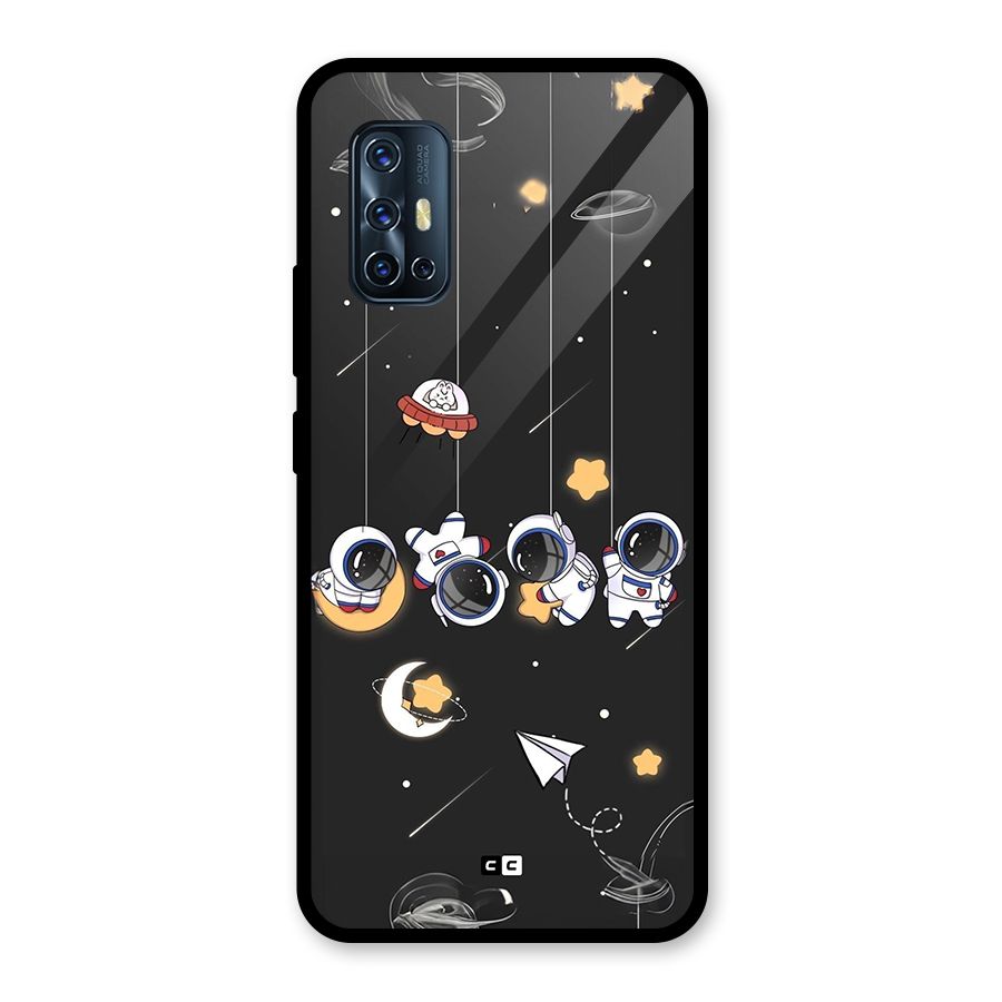 Hanging Astronauts Glass Back Case for Vivo V17