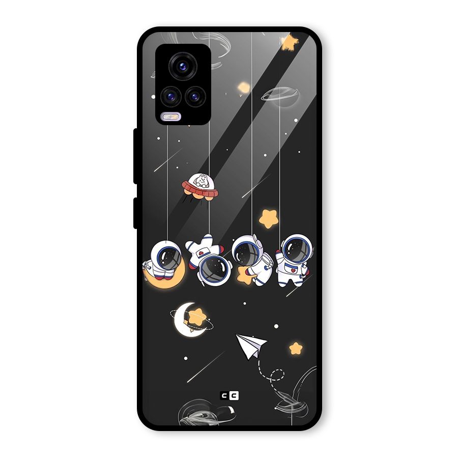 Hanging Astronauts Glass Back Case for Vivo V20 2021