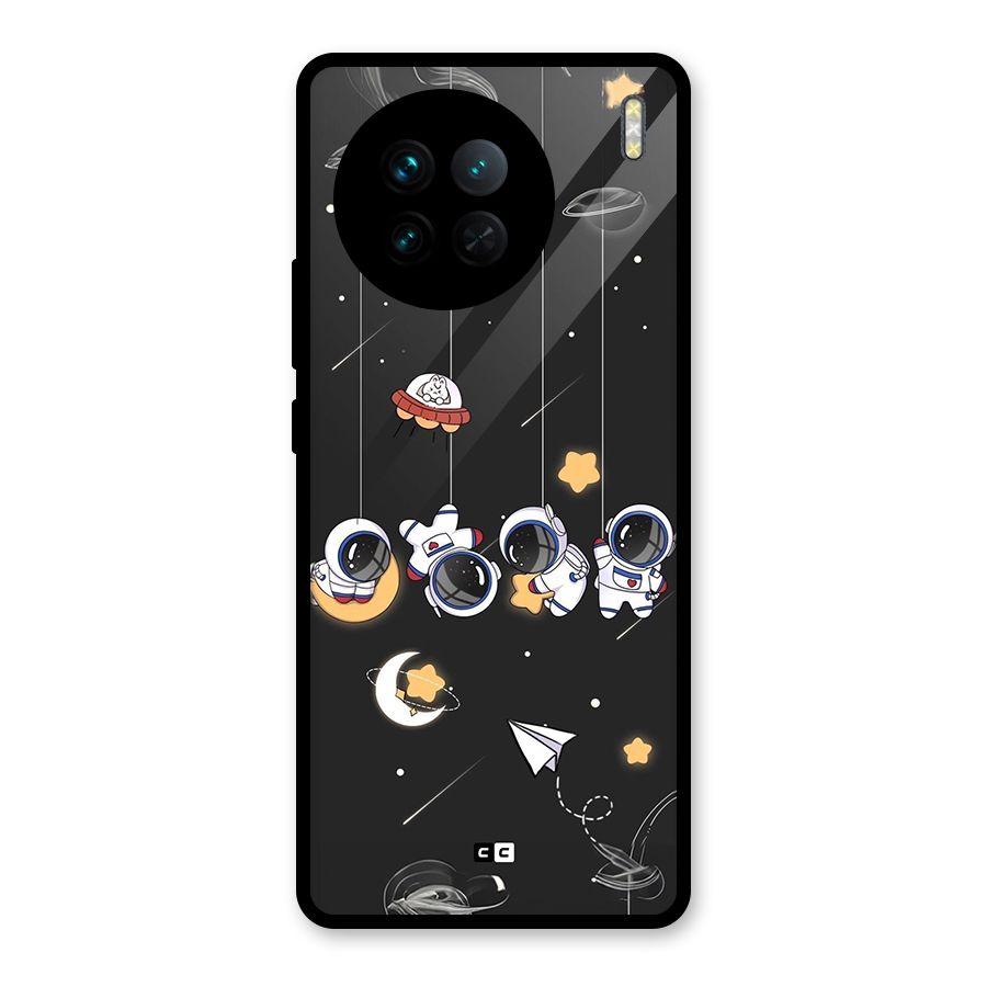 Hanging Astronauts Glass Back Case for Vivo X90