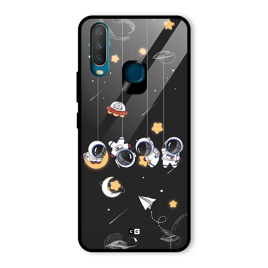 Hanging Astronauts Glass Back Case for Vivo Y12