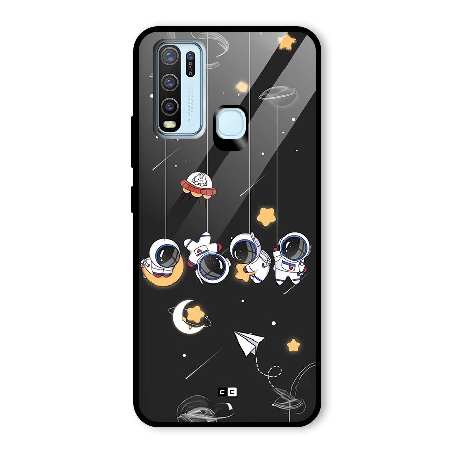 Hanging Astronauts Glass Back Case for Vivo Y30