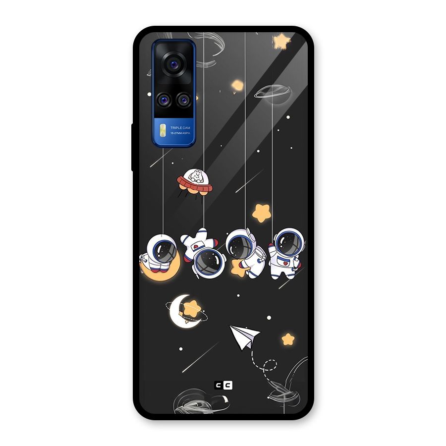 Hanging Astronauts Glass Back Case for Vivo Y31
