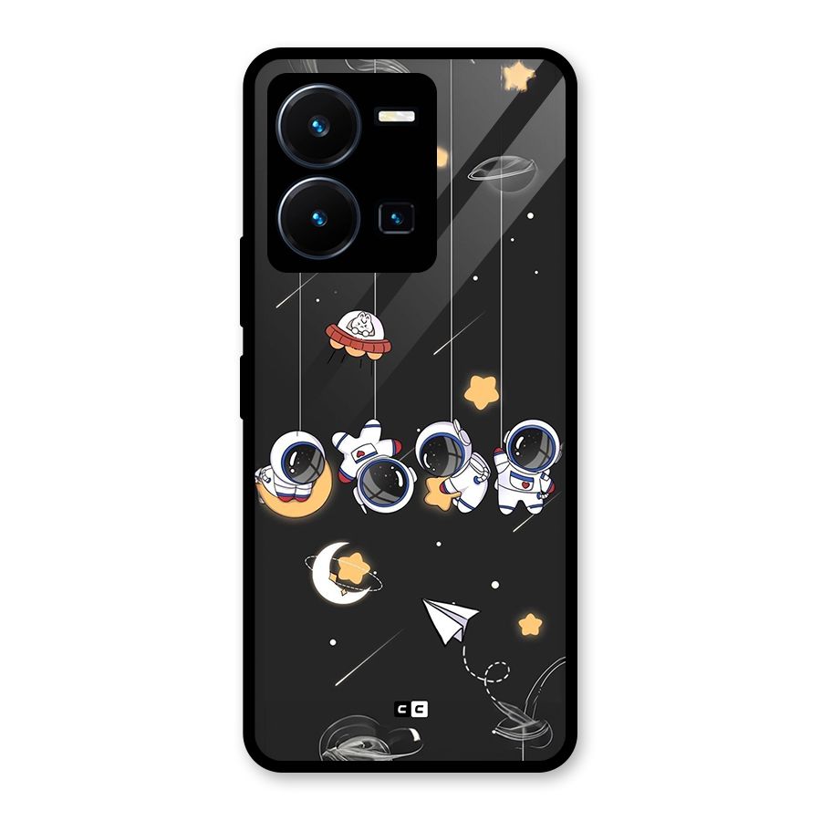 Hanging Astronauts Glass Back Case for Vivo Y35