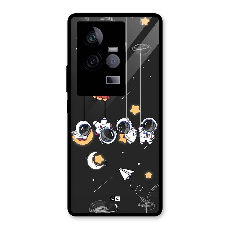 Hanging Astronauts Glass Back Case for Vivo iQOO 11 5G