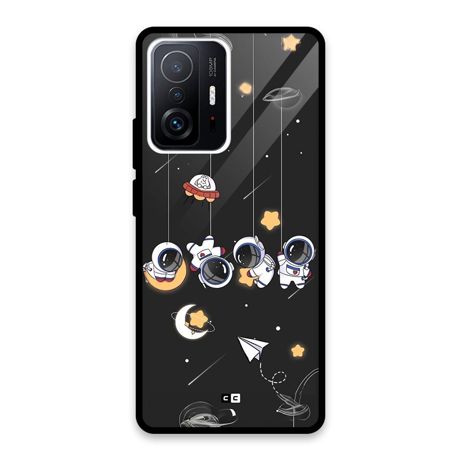 Hanging Astronauts Glass Back Case for Xiaomi 11T Pro