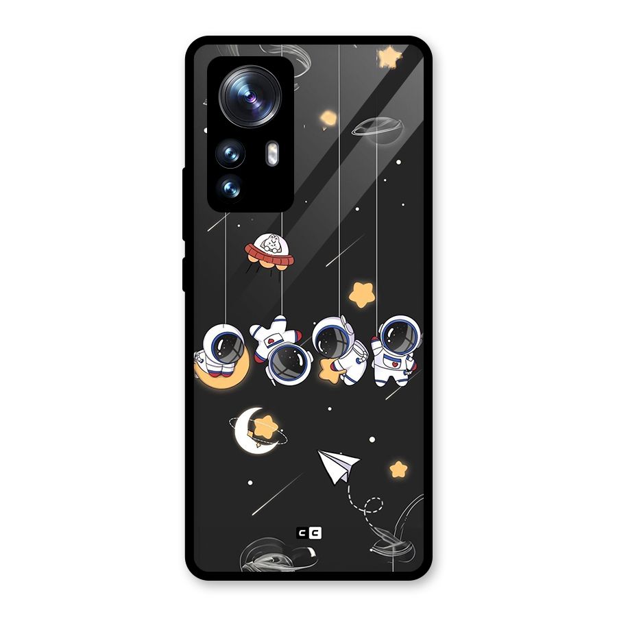 Hanging Astronauts Glass Back Case for Xiaomi 12 Pro