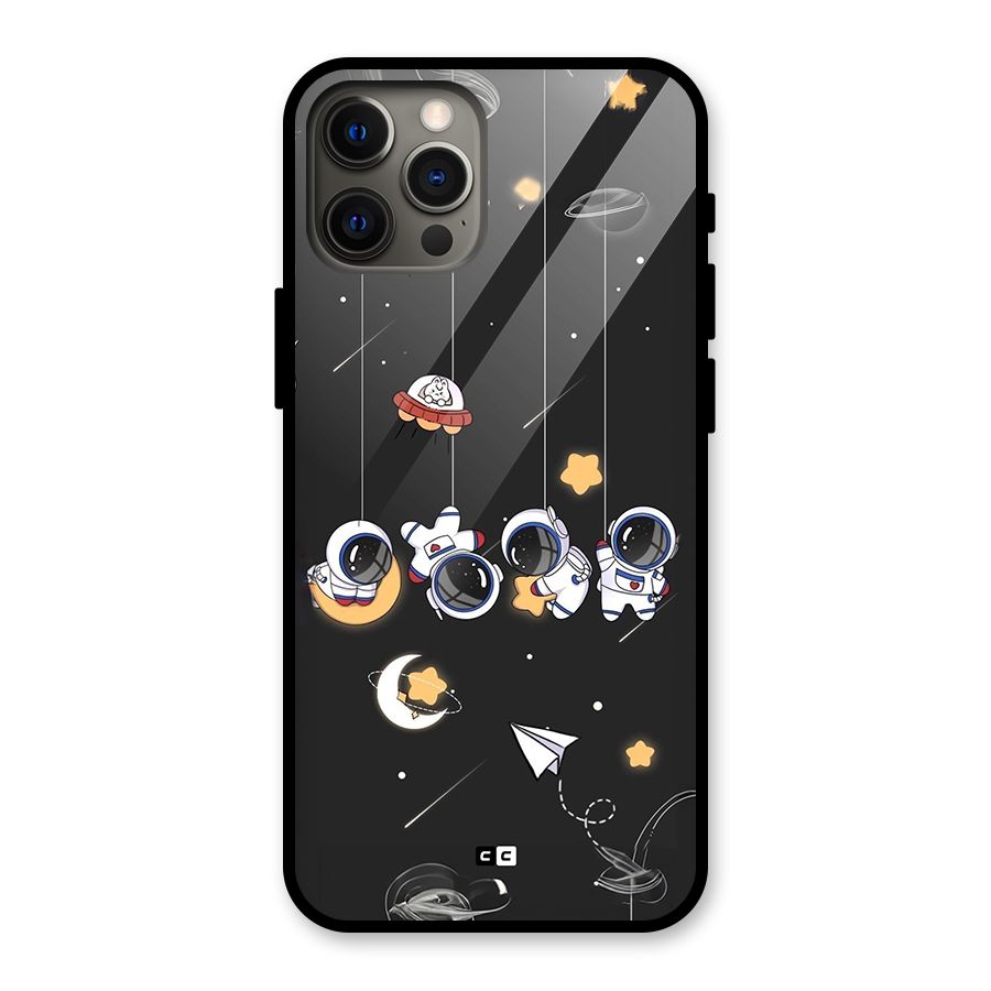 Hanging Astronauts Glass Back Case for iPhone 12 Pro Max