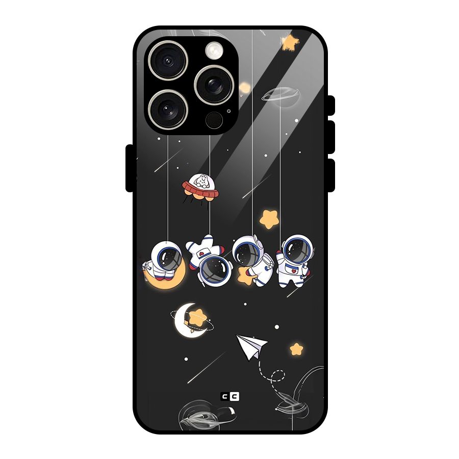 Hanging Astronauts Glass Back Case for iPhone 15 Pro Max