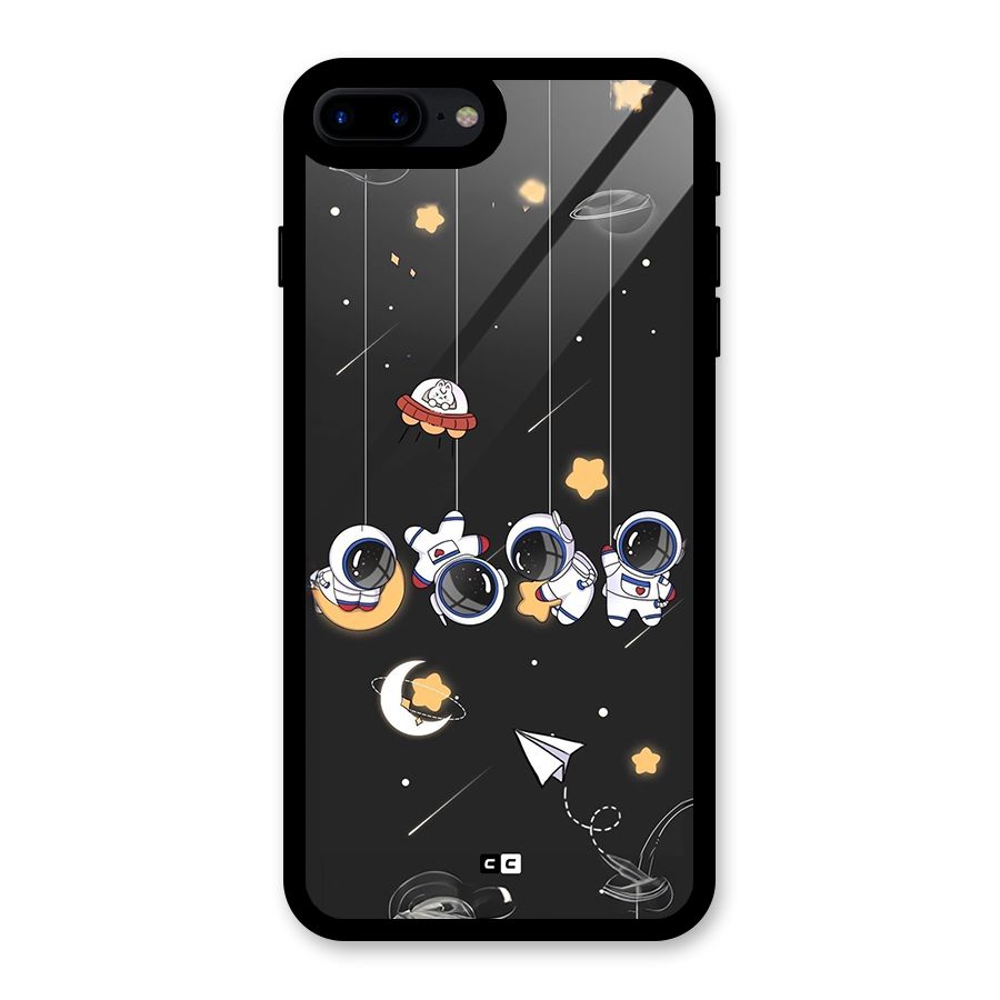 Hanging Astronauts Glass Back Case for iPhone 7 Plus