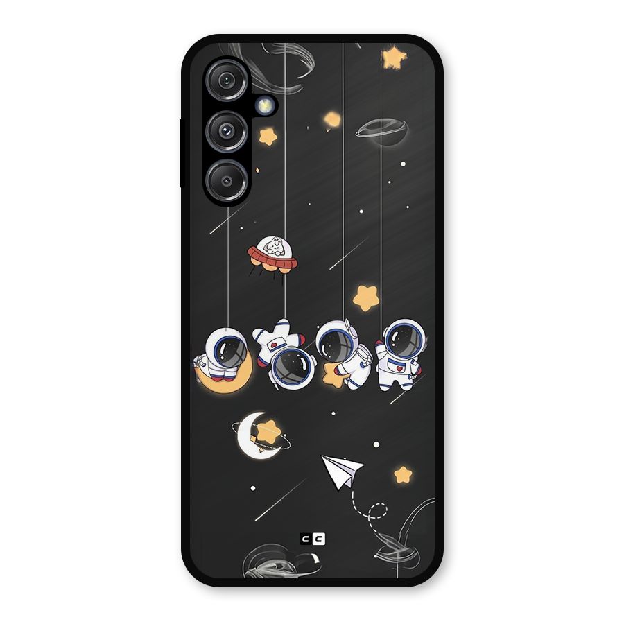 Hanging Astronauts Metal Back Case for Galaxy M34 5G
