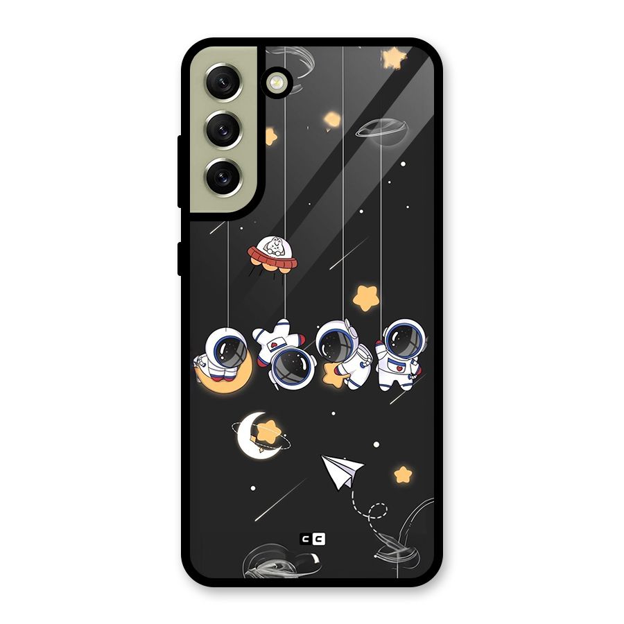Hanging Astronauts Metal Back Case for Galaxy S21 FE 5G (2023)