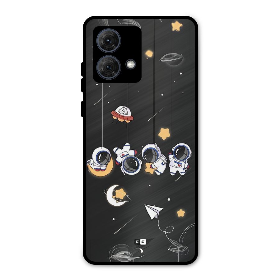 Hanging Astronauts Metal Back Case for Moto G84