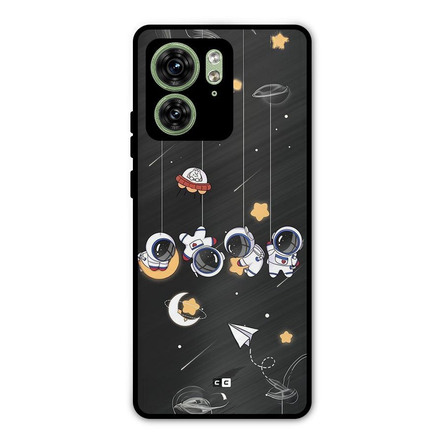 Hanging Astronauts Metal Back Case for Motorola Edge 40 5G