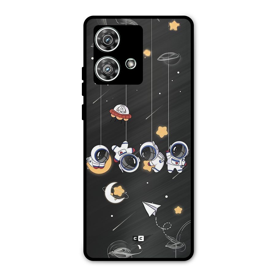 Hanging Astronauts Metal Back Case for Motorola Edge 40 Neo