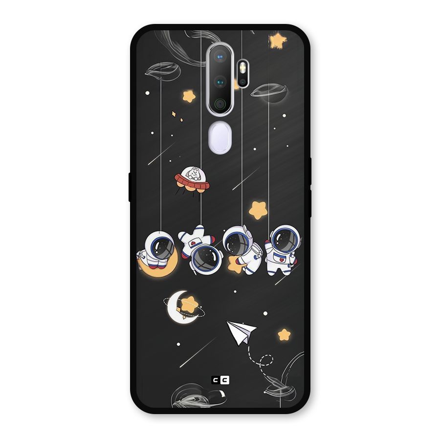 Hanging Astronauts Metal Back Case for Oppo A9 (2020)