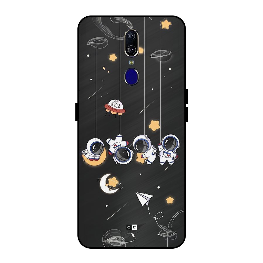 Hanging Astronauts Metal Back Case for Oppo F11