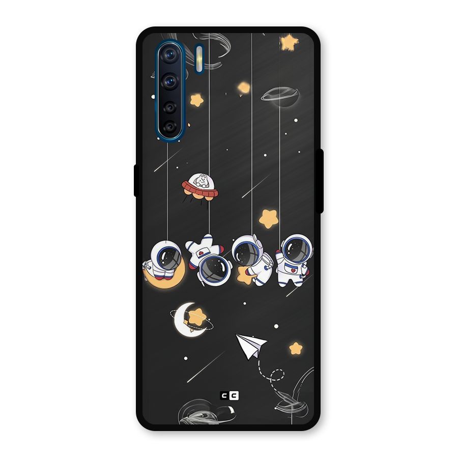 Hanging Astronauts Metal Back Case for Oppo F15