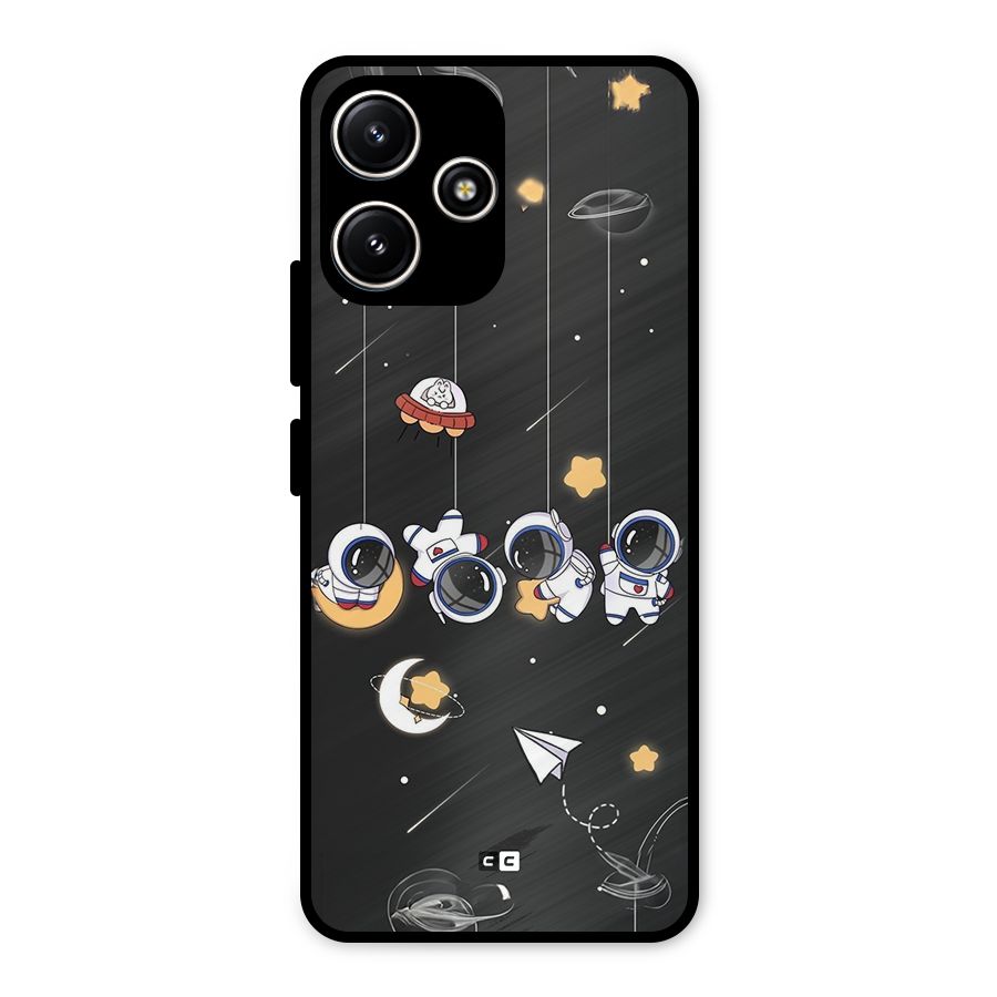 Hanging Astronauts Metal Back Case for Poco M6 Pro