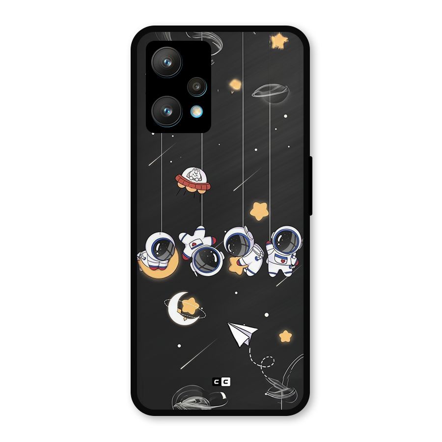 Hanging Astronauts Metal Back Case for Realme 9 Pro Plus 5G
