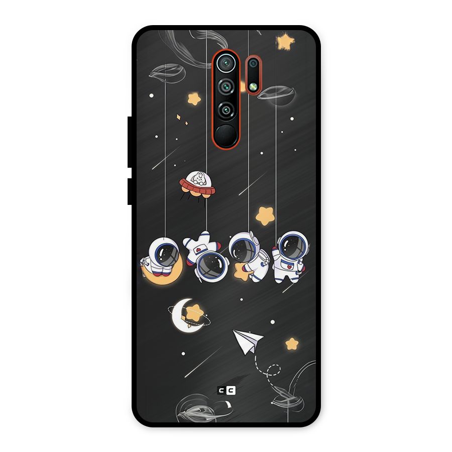 Hanging Astronauts Metal Back Case for Redmi 9 Prime