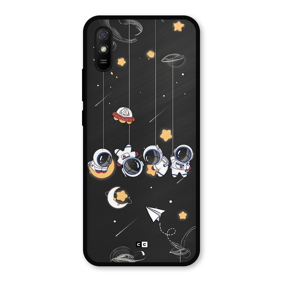 Hanging Astronauts Metal Back Case for Redmi 9a