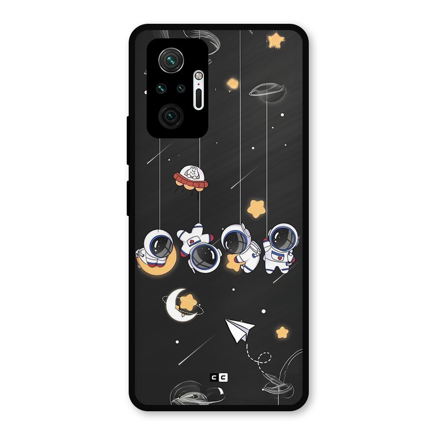 Hanging Astronauts Metal Back Case for Redmi Note 10 Pro