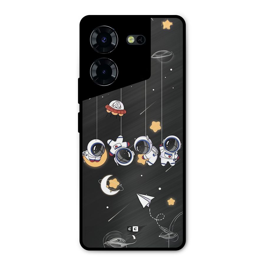 Hanging Astronauts Metal Back Case for Tecno Pova 5 Pro 5G
