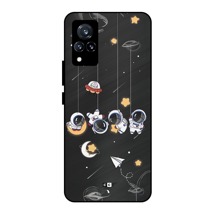 Hanging Astronauts Metal Back Case for Vivo V21 5G