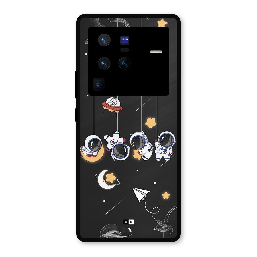 Hanging Astronauts Metal Back Case for Vivo X80 Pro