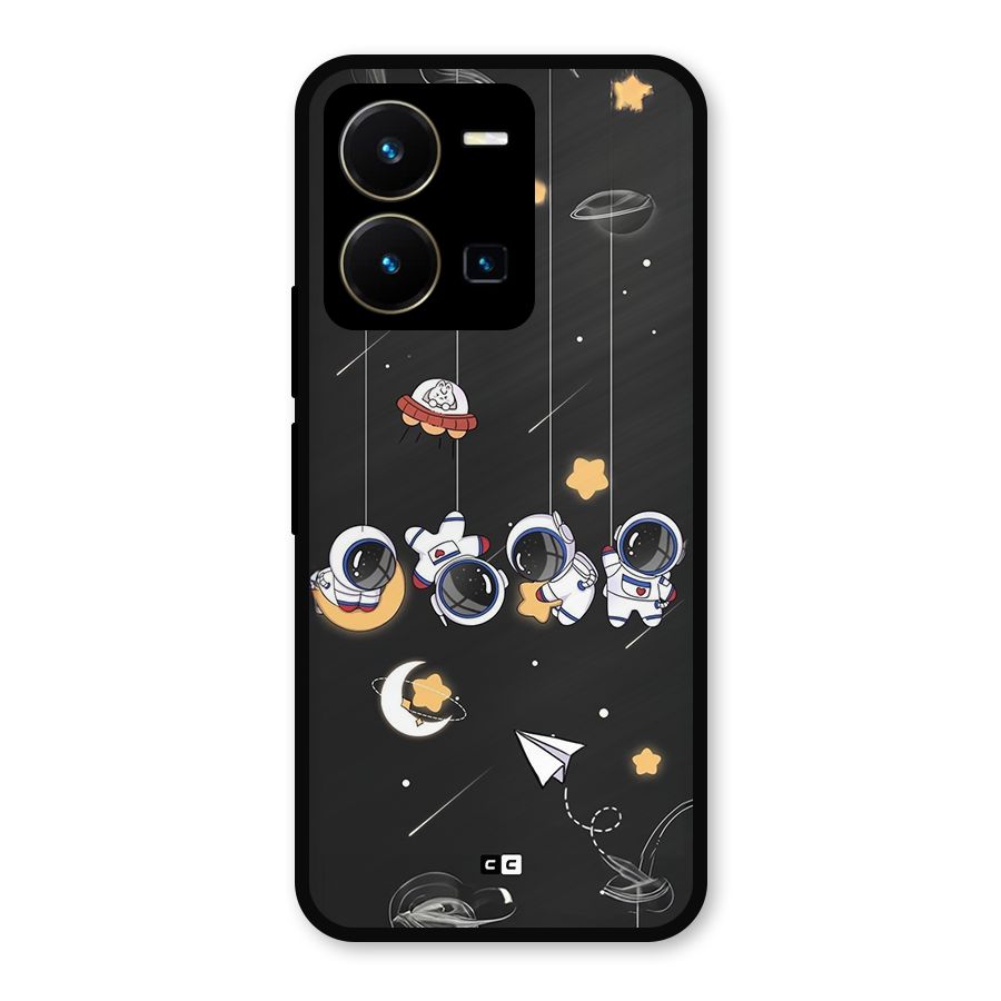 Hanging Astronauts Metal Back Case for Vivo Y35