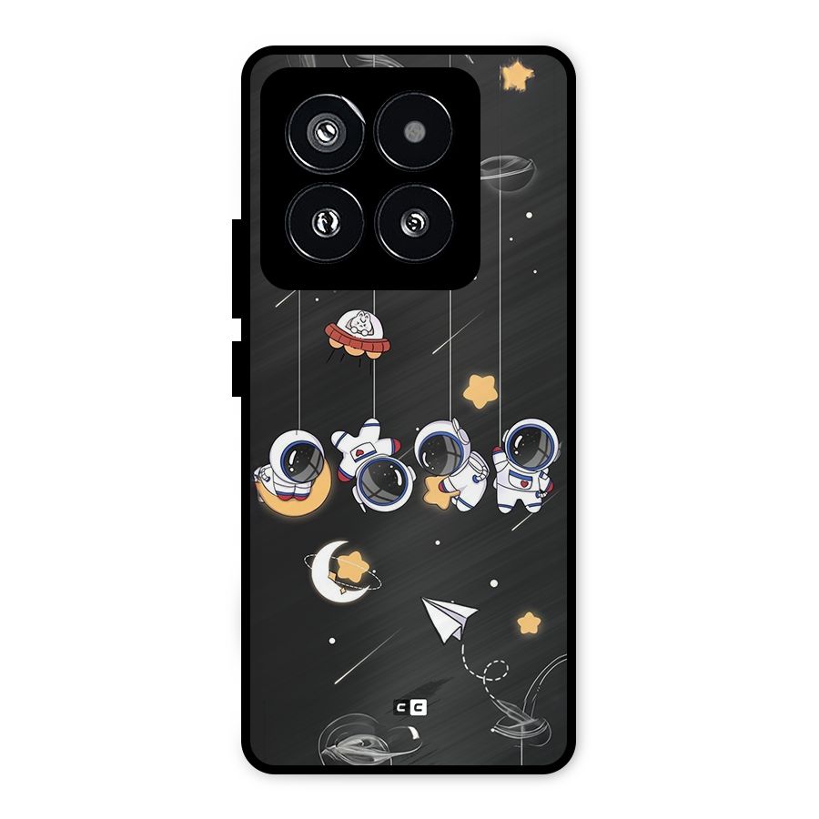 Hanging Astronauts Metal Back Case for Xiaomi 14 Pro