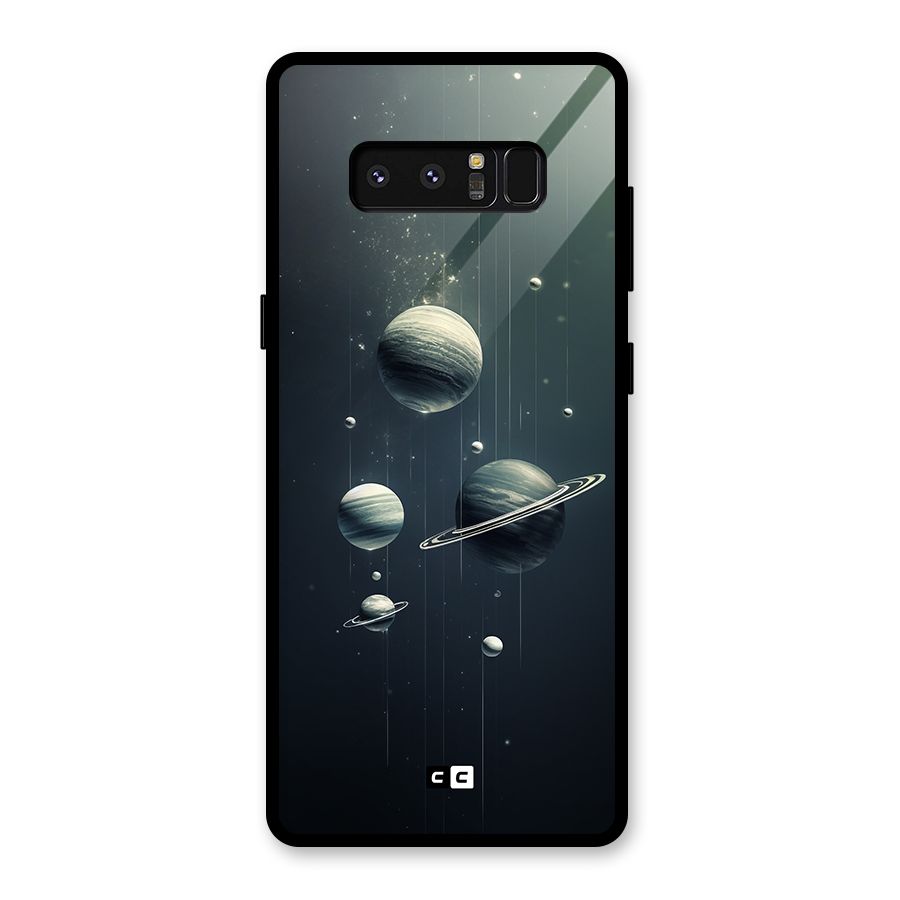Hanging Planets Glass Back Case for Galaxy Note 8