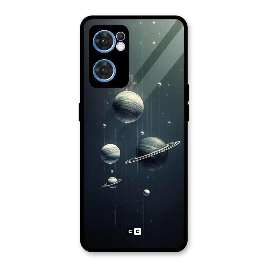 Hanging Planets Glass Back Case for Oppo Reno7 5G