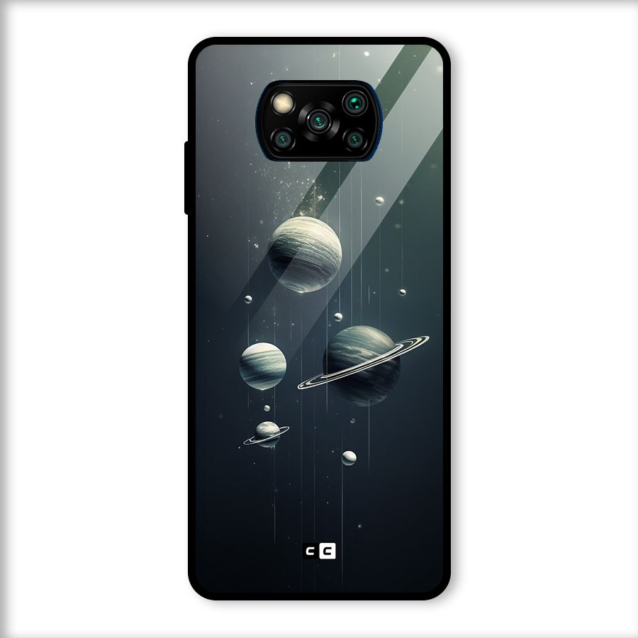 Hanging Planets Glass Back Case for Poco X3
