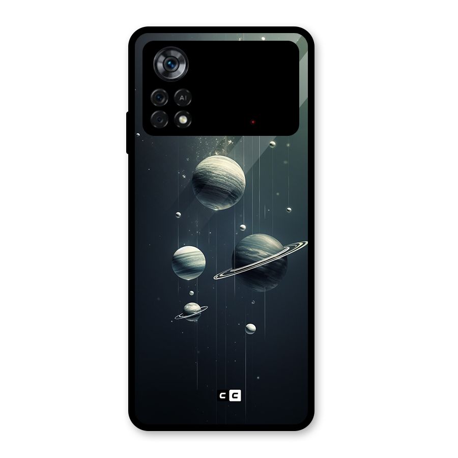 Hanging Planets Glass Back Case for Poco X4 Pro 5G