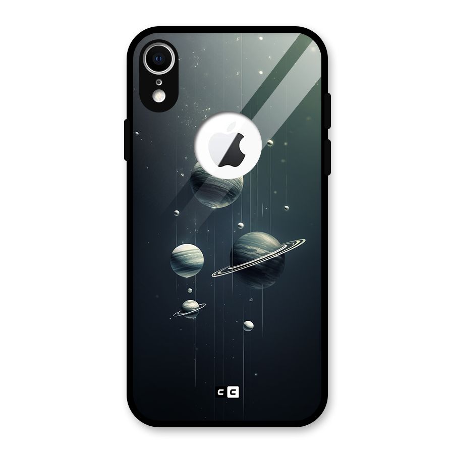 Hanging Planets Glass Back Case for iPhone XR Logo Cut