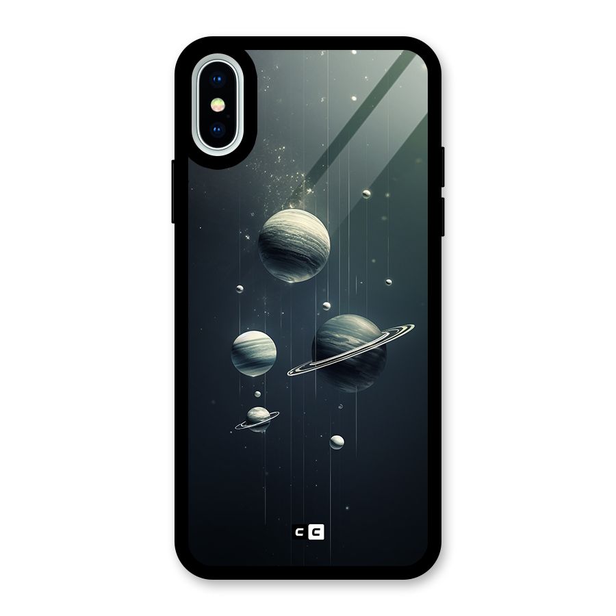 Hanging Planets Glass Back Case for iPhone XS