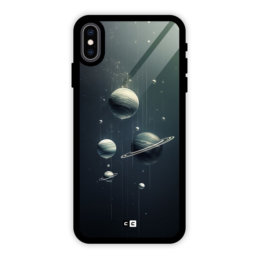 Hanging Planets Glass Back Case for iPhone XS Max