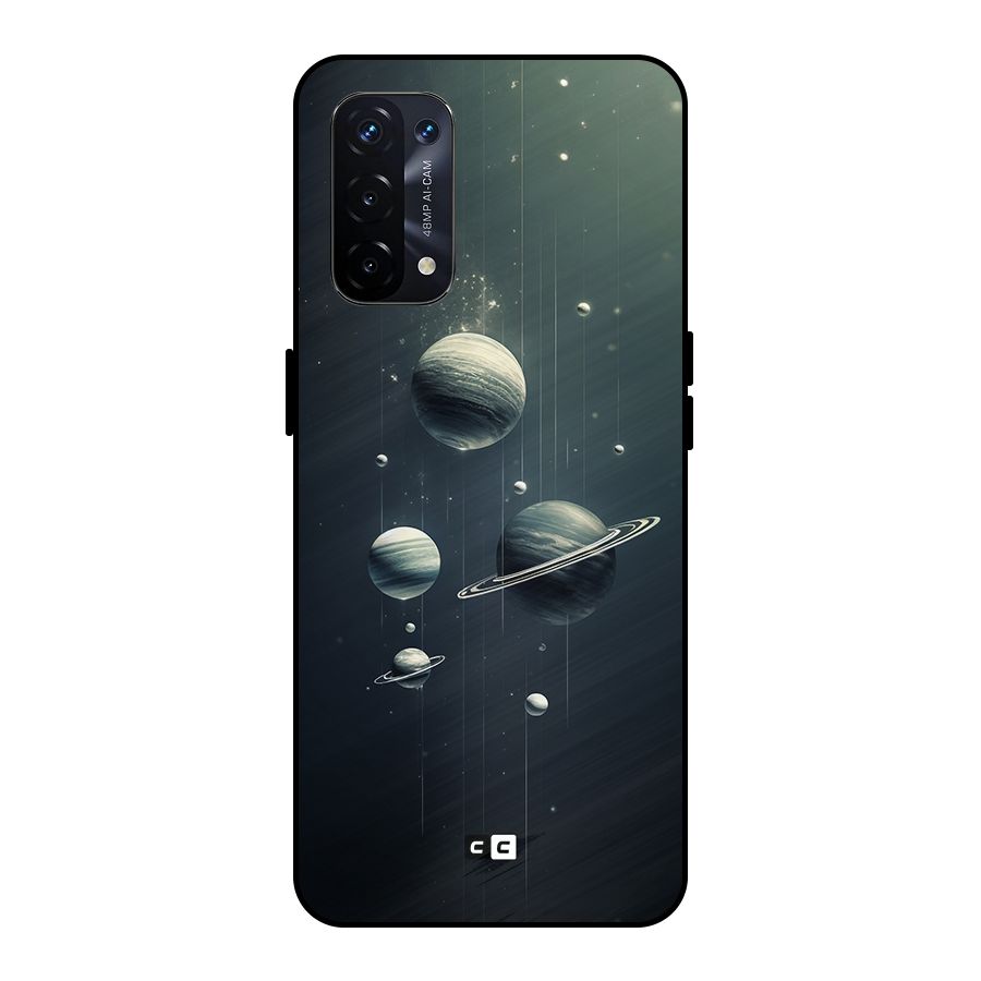 Hanging Planets Metal Back Case for Oppo A74 5G