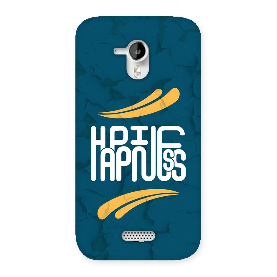 Happpiness Typography Back Case for Canvas HD A116