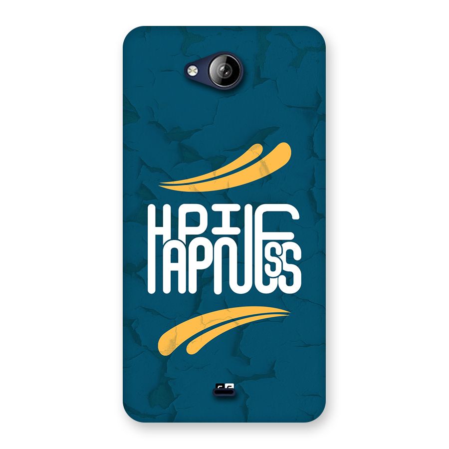 Happpiness Typography Back Case for Canvas Play Q355
