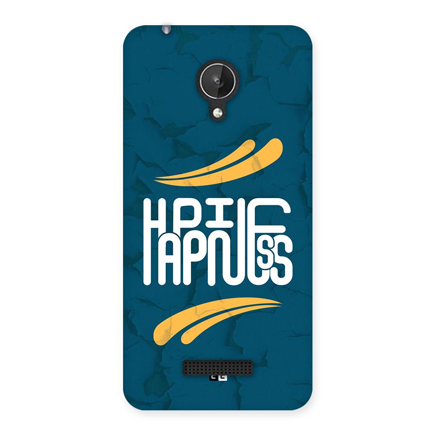 Happpiness Typography Back Case for Canvas Spark Q380